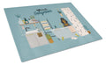 Black Tan Cocker Spaniel in Bathtub Cutting Board Tempered Glass Kitchen Cutting Surface, Heat Resistant Chopping, Non-Slip Feet, Food Prep & Serving