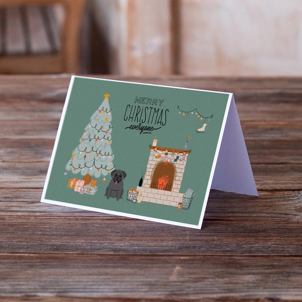 Black Pug Christmas Everyone Greeting Cards Pack of 8 Blank Cards with Envelopes Whimsical A7 Size 5x7