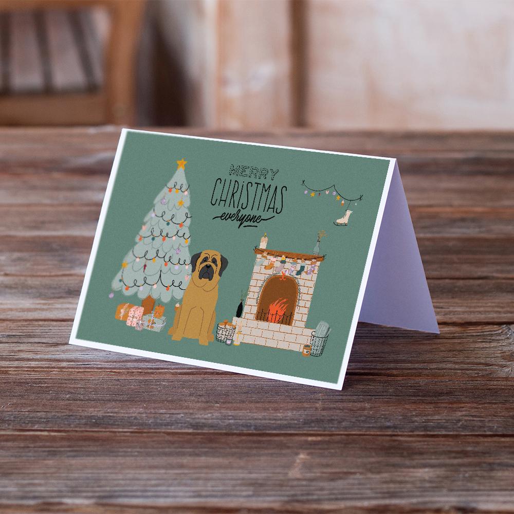 Mastiff Christmas Everyone Greeting Cards Pack of 8 Blank Cards with Envelopes Whimsical A7 Size 5x7