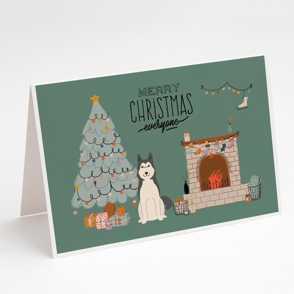 West Siberian Laika Spitz Christmas Everyone Greeting Cards Pack of 8 Blank Cards with Envelopes Whimsical A7 Size 5x7