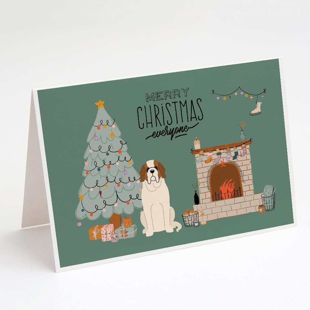Saint Bernard Christmas Everyone Greeting Cards Pack of 8 Blank Cards with Envelopes Whimsical A7 Size 5x7