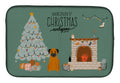 Border Terrier Christmas Everyone Dish Drying Mat Absorbent Dish Drying Mat Pad for Kitchen Counter Dish Drainer Mat for Countertop, 14 x 21", Multicolor