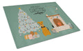 Airedale Christmas Everyone Cutting Board Tempered Glass Kitchen Cutting Surface, Heat Resistant Chopping, Non-Slip Feet, Food Prep & Serving