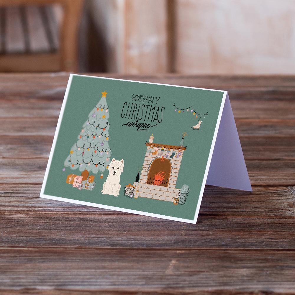 Westie Christmas Everyone Greeting Cards Pack of 8 Blank Cards with Envelopes Whimsical A7 Size 5x7
