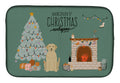 Yellow Labrador Christmas Everyone Dish Drying Mat Absorbent Dish Drying Mat Pad for Kitchen Counter Dish Drainer Mat for Countertop, 14 x 21", Multicolor