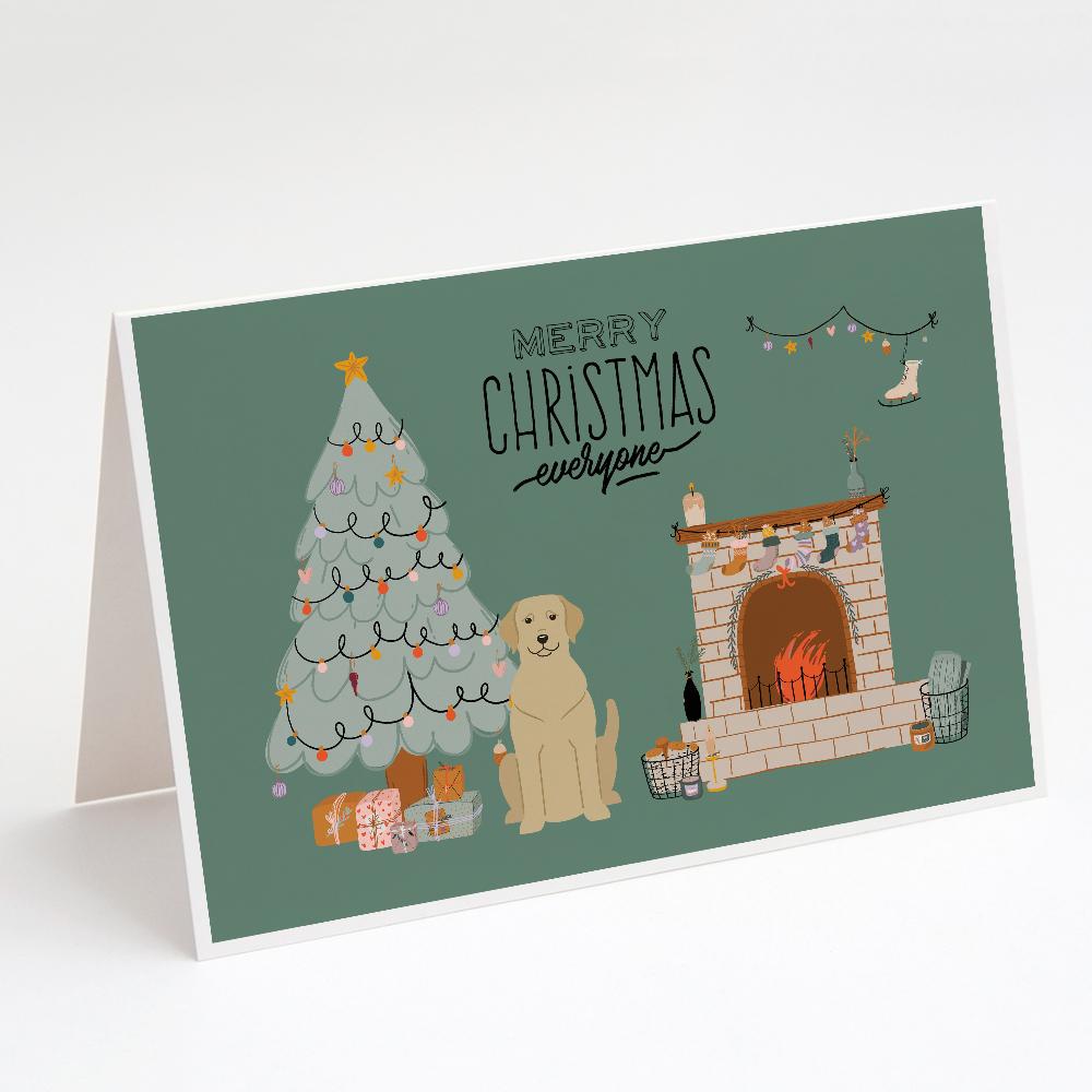 Yellow Labrador Christmas Everyone Greeting Cards Pack of 8 Blank Cards with Envelopes Whimsical A7 Size 5x7
