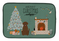 Chocolate Labrador Christmas Everyone Dish Drying Mat Absorbent Dish Drying Mat Pad for Kitchen Counter Dish Drainer Mat for Countertop, 14 x 21", Multicolor