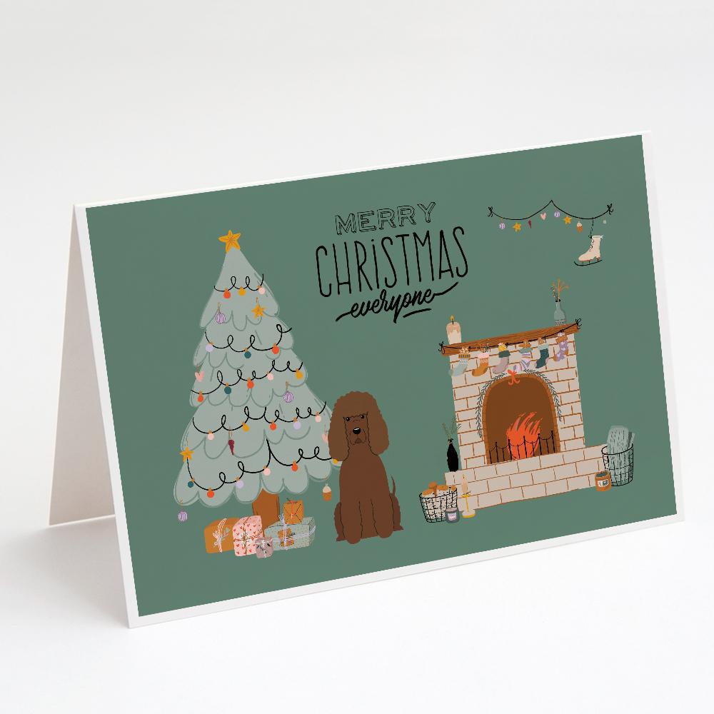 Irish Water Spaniel Christmas Everyone Greeting Cards Pack of 8 Blank Cards with Envelopes Whimsical A7 Size 5x7