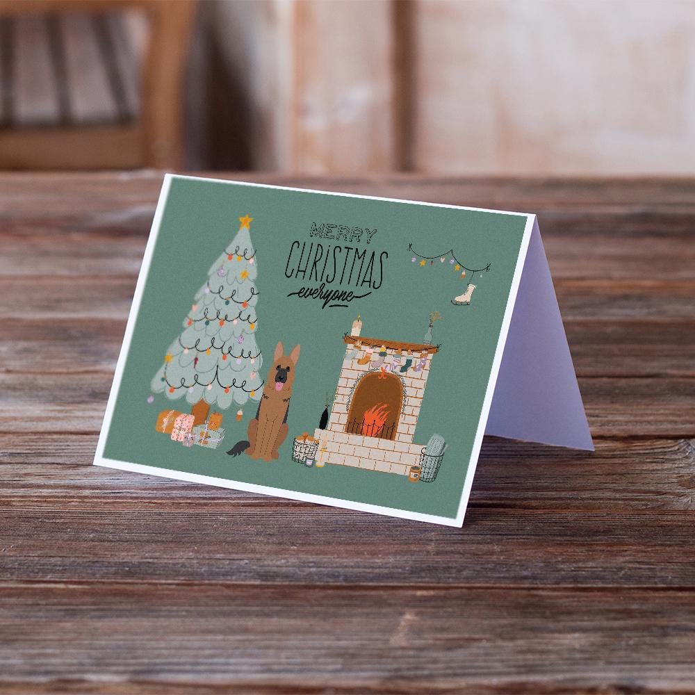 German Shepherd Christmas Everyone Greeting Cards Pack of 8 Blank Cards with Envelopes Whimsical A7 Size 5x7