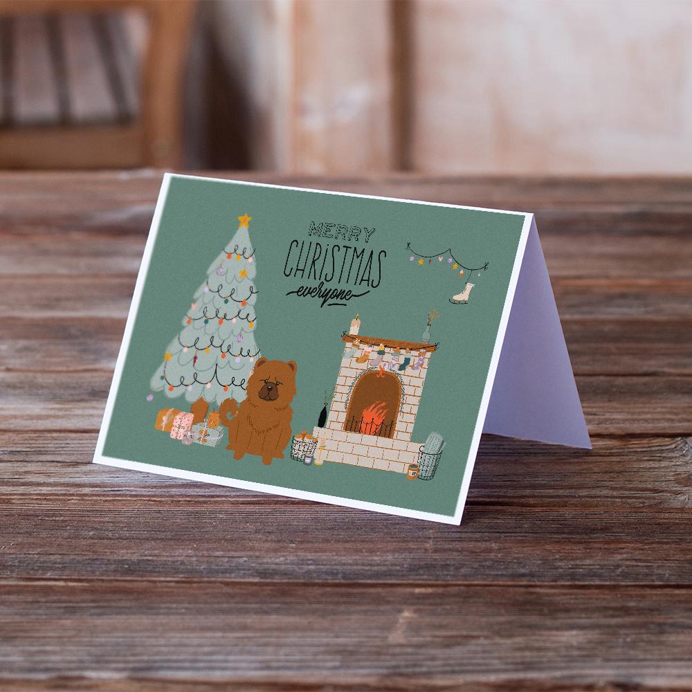 Red Chow Chow Christmas Everyone Greeting Cards Pack of 8 Blank Cards with Envelopes Whimsical A7 Size 5x7