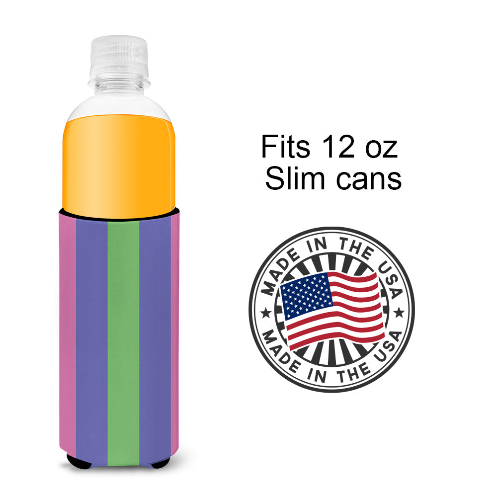 Trigender Pride Slim Can Hugger , Insulated Foam Hugger for 12 oz Slim Cans, Beer Bottles & Water Bottles, Printed in USA