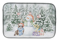 Corgi Blue Merle and Tan Points Christmas Dish Drying Mat Absorbent Dish Drying Mat Pad for Kitchen Counter Dish Drainer Mat for Countertop, 14 x 21", Multicolor