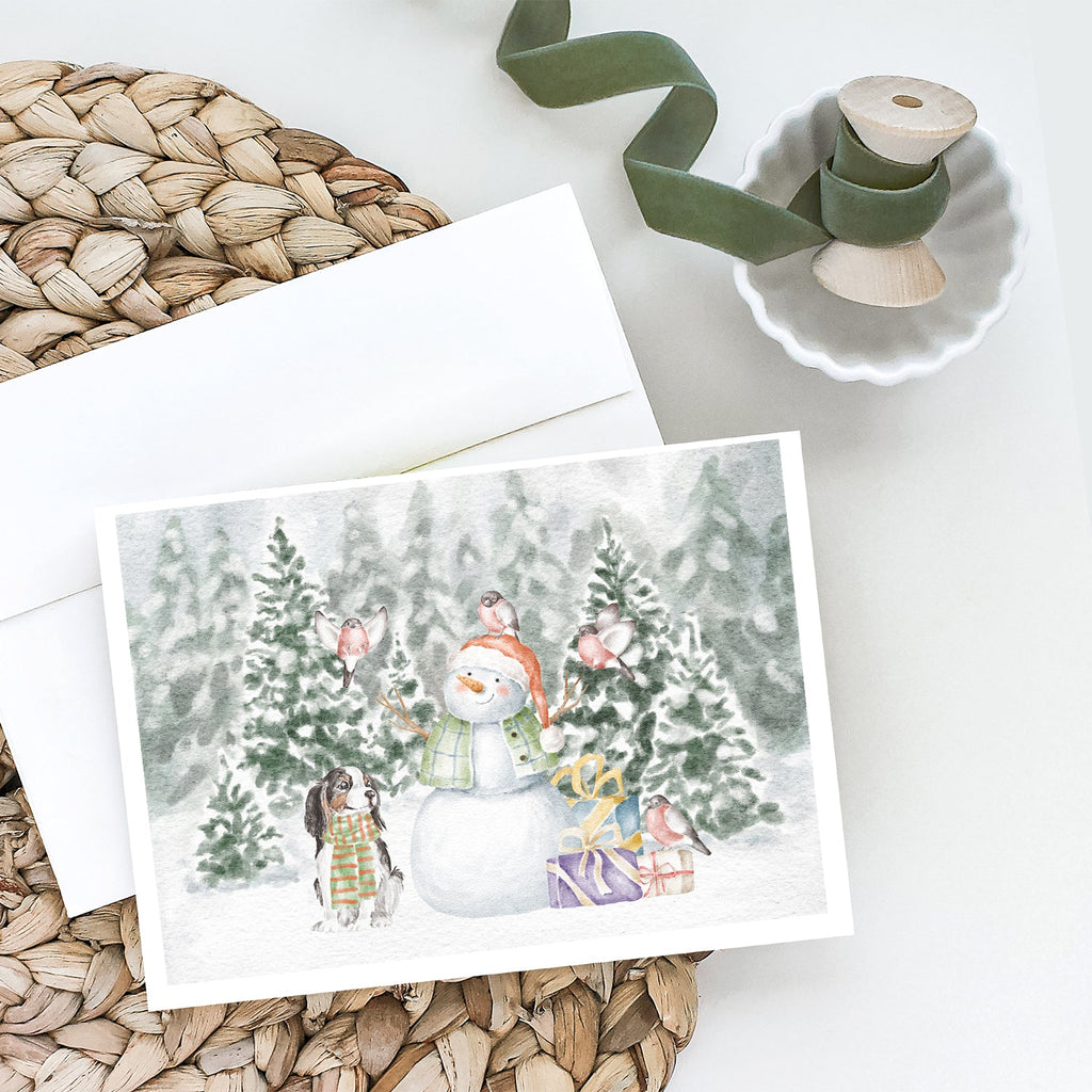 Cavalier King Charles Spaniel Tricolor Christmas Greeting Cards Pack of 8 Blank Cards with Envelopes Whimsical A7 Size 5x7