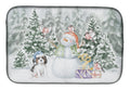 Cavalier King Charles Spaniel Tricolor Puppy Christmas Dish Drying Mat Absorbent Dish Drying Mat Pad for Kitchen Counter Dish Drainer Mat for Countertop, 14 x 21", Multicolor