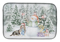 Basset Hound Tricolor Christmas Dish Drying Mat Absorbent Dish Drying Mat Pad for Kitchen Counter Dish Drainer Mat for Countertop, 14 x 21", Multicolor