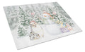 Sheltie/Shetland Sheepdog Blue Merle Christmas Cutting Board Tempered Glass Kitchen Cutting Surface, Heat Resistant Chopping, Non-Slip Feet, Food Prep & Serving