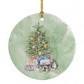 French Bulldog Black #1 Christmas Presents and Tree Ceramic Ornament Christmas Tree Hanging Decorations for Home Christmas Holiday, Party, Gift, 3 in, Multicolor