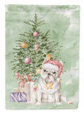 French Bulldog White Christmas Presents and Tree Garden Flag Mailbox Decorative Yard Banner Outside Patio Artwork for Flower Beds, Garden Size, Multicolor