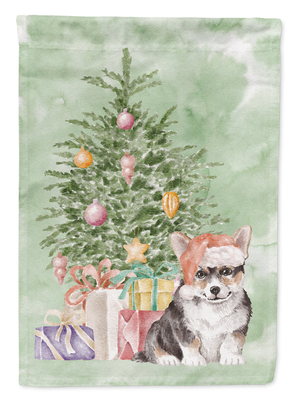 Corgi Puppy Christmas Presents and Tree Garden Flag Mailbox Decorative Yard Banner Outside Patio Artwork for Flower Beds, Garden Size, Multicolor