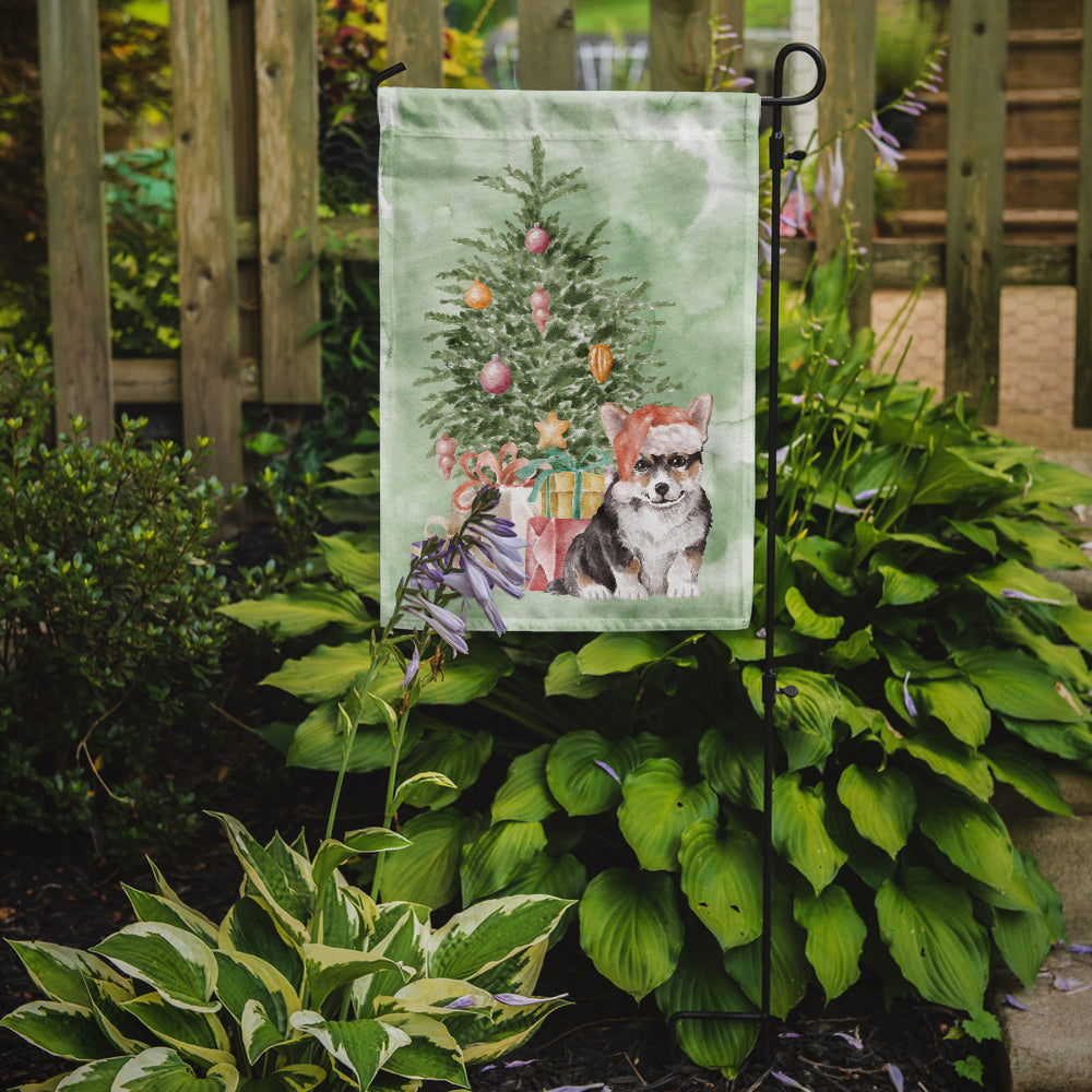 Corgi Puppy Christmas Presents and Tree Garden Flag Mailbox Decorative Yard Banner Outside Patio Artwork for Flower Beds, Garden Size, Multicolor