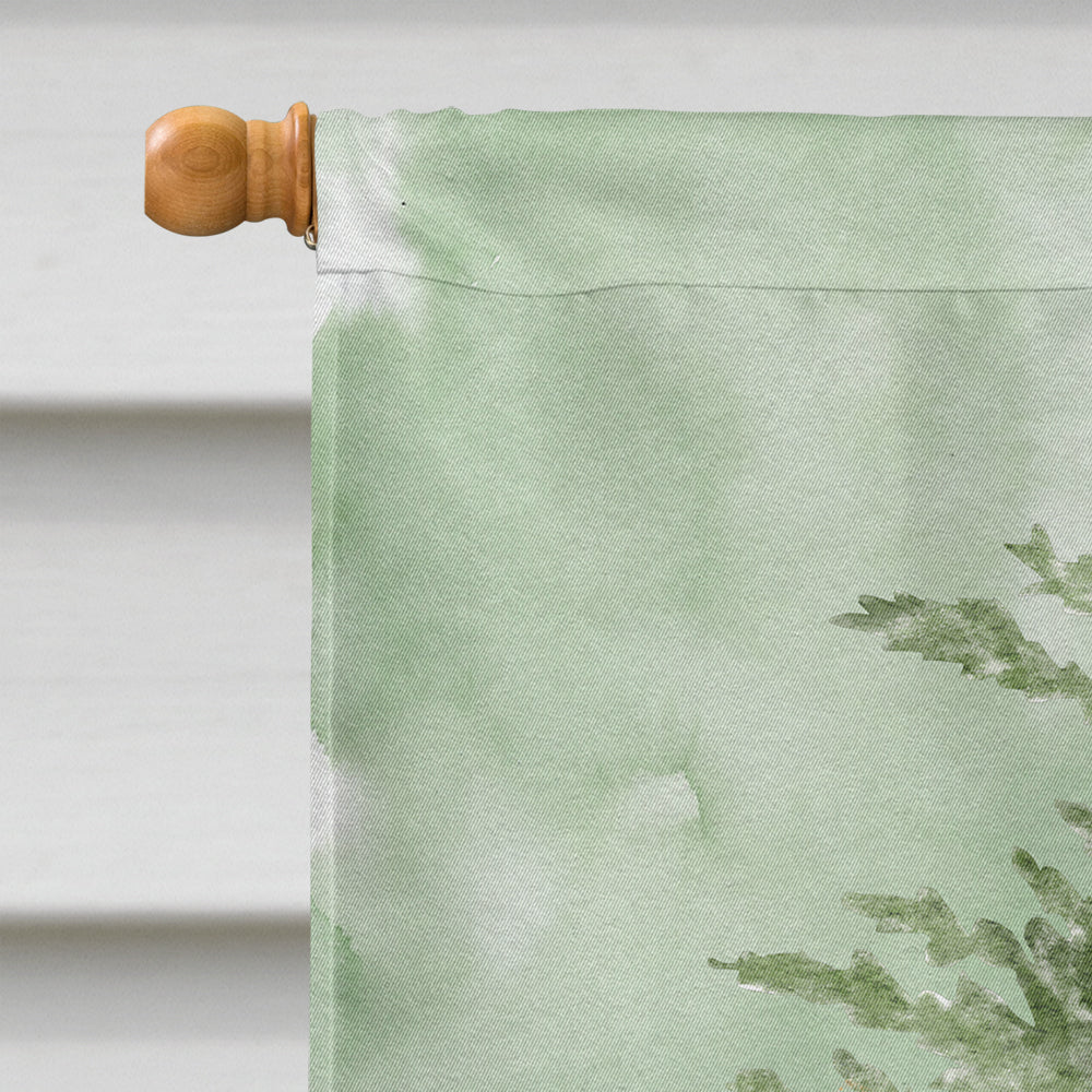 Bull Terrier Red Christmas Presents and Tree House Flag 28x40 Porch Sleeve Pole Decorative Outside Yard Banner Artwork Wall Hanging, Polyester