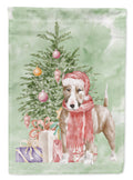 Bull Terrier Red Christmas Presents and Tree Garden Flag Mailbox Decorative Yard Banner Outside Patio Artwork for Flower Beds, Garden Size, Multicolor