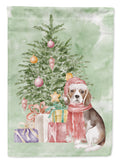 Beagle Puppy Christmas Presents and Tree Garden Flag Mailbox Decorative Yard Banner Outside Patio Artwork for Flower Beds, Garden Size, Multicolor