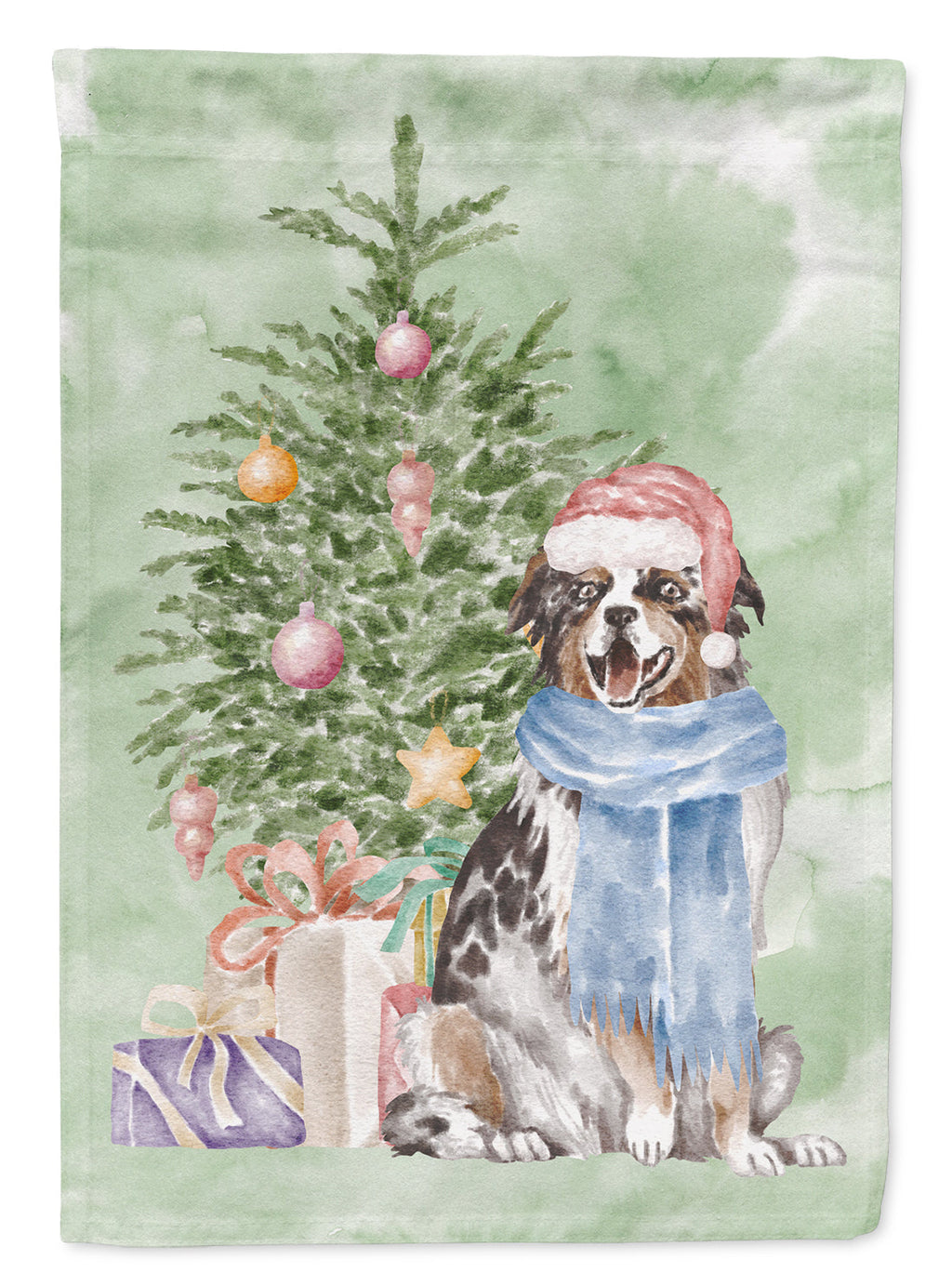 Australian Shepherd Christmas Presents and Tree Garden Flag Mailbox Decorative Yard Banner Outside Patio Artwork for Flower Beds, Garden Size, Multicolor