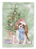 Cavalier Spaniel Tricolor Blenheim Christmas Presents and Tree House Flag 28x40 Porch Sleeve Pole Decorative Outside Yard Banner Artwork Wall Hanging, Polyester