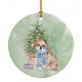 Bulldog, English Bulldog #2 Christmas Presents and Tree Ceramic Ornament Christmas Tree Hanging Decorations for Home Christmas Holiday, Party, Gift, 3 in, Multicolor