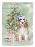 Cocker Spaniel English Red White Christmas Presents and Tree Garden Flag Mailbox Decorative Yard Banner Outside Patio Artwork for Flower Beds, Garden Size, Multicolor