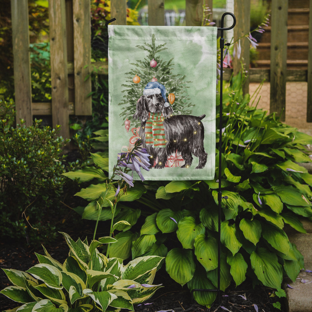 Cocker Spaniel English Black Christmas Presents and Tree Garden Flag Mailbox Decorative Yard Banner Outside Patio Artwork for Flower Beds, Garden Size, Multicolor