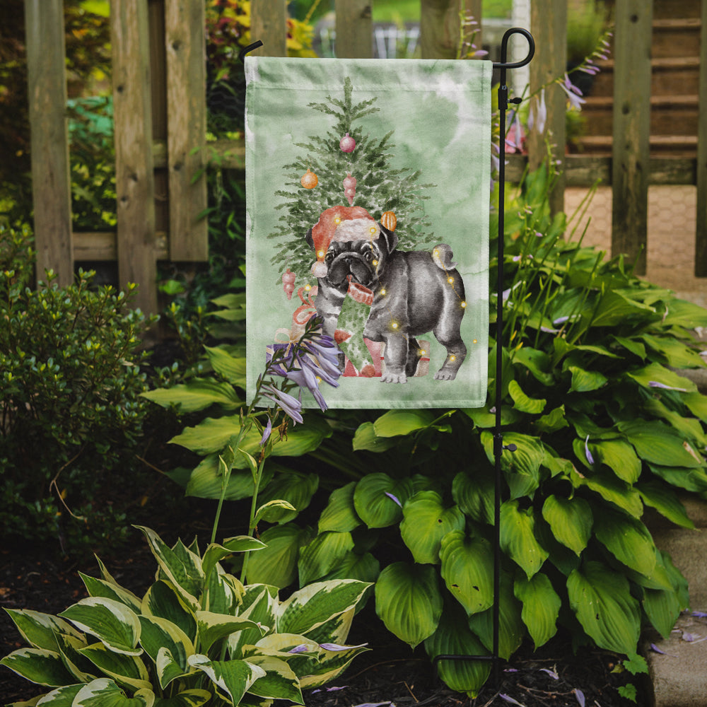 Pug Black #2 Christmas Presents and Tree Garden Flag Mailbox Decorative Yard Banner Outside Patio Artwork for Flower Beds, Garden Size, Multicolor
