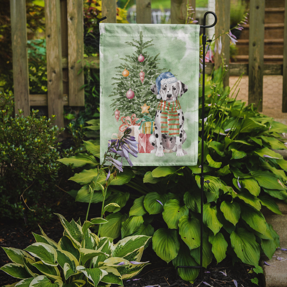 Dalmatian Puppy Christmas Presents and Tree Garden Flag Mailbox Decorative Yard Banner Outside Patio Artwork for Flower Beds, Garden Size, Multicolor