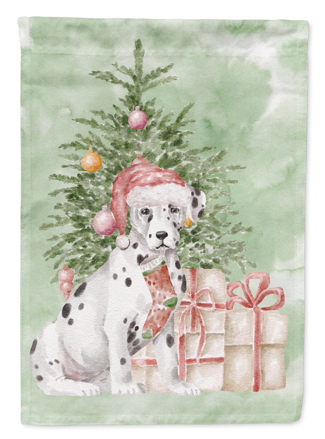Dalmatian Christmas Presents and Tree Garden Flag Mailbox Decorative Yard Banner Outside Patio Artwork for Flower Beds, Garden Size, Multicolor