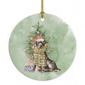 Labrador Retriever Black Christmas Presents and Tree Ceramic Ornament Christmas Tree Hanging Decorations for Home Christmas Holiday, Party, Gift, 3 in, Multicolor