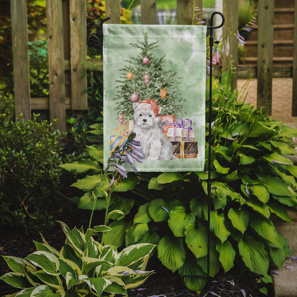 West Highland White Terrier Puppy Christmas Presents and Tree Garden Flag Mailbox Decorative Yard Banner Outside Patio Artwork for Flower Beds, Garden Size, Multicolor