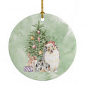 Sheltie Merle Christmas Presents and Tree Ceramic Ornament Christmas Tree Hanging Decorations for Home Christmas Holiday, Party, Gift, 3 in, Multicolor