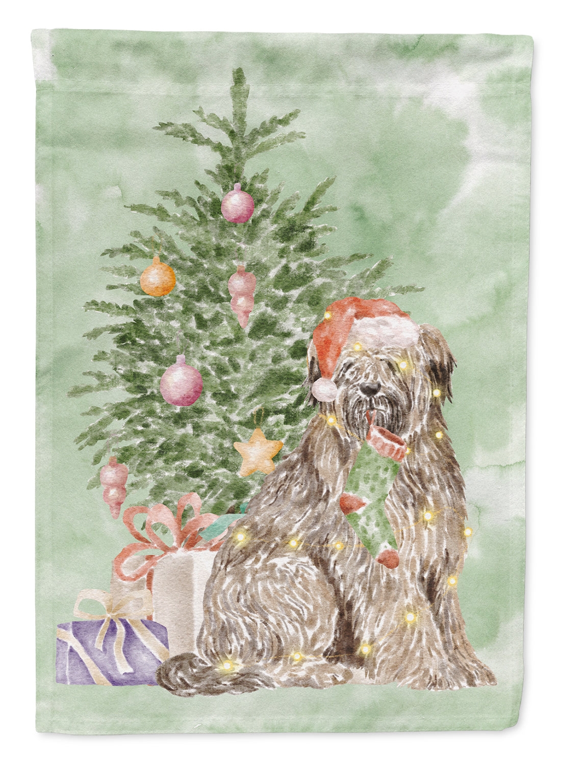 Briard Christmas Presents and Tree Garden Flag Mailbox Decorative Yard Banner Outside Patio Artwork for Flower Beds, Garden Size, Multicolor