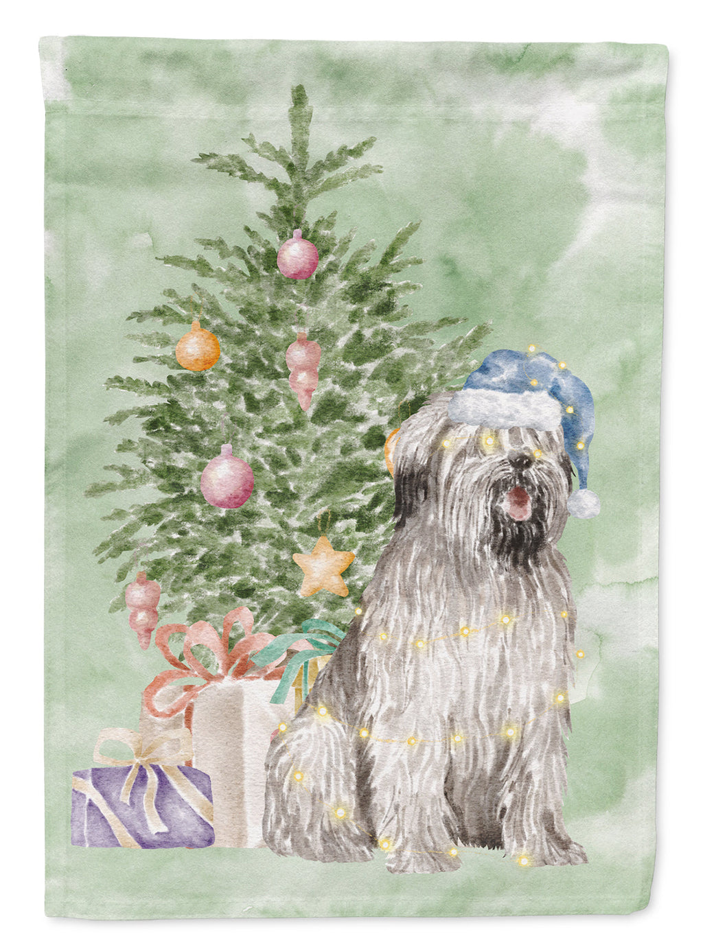 Briard #2 Christmas Presents and Tree Garden Flag Mailbox Decorative Yard Banner Outside Patio Artwork for Flower Beds, Garden Size, Multicolor