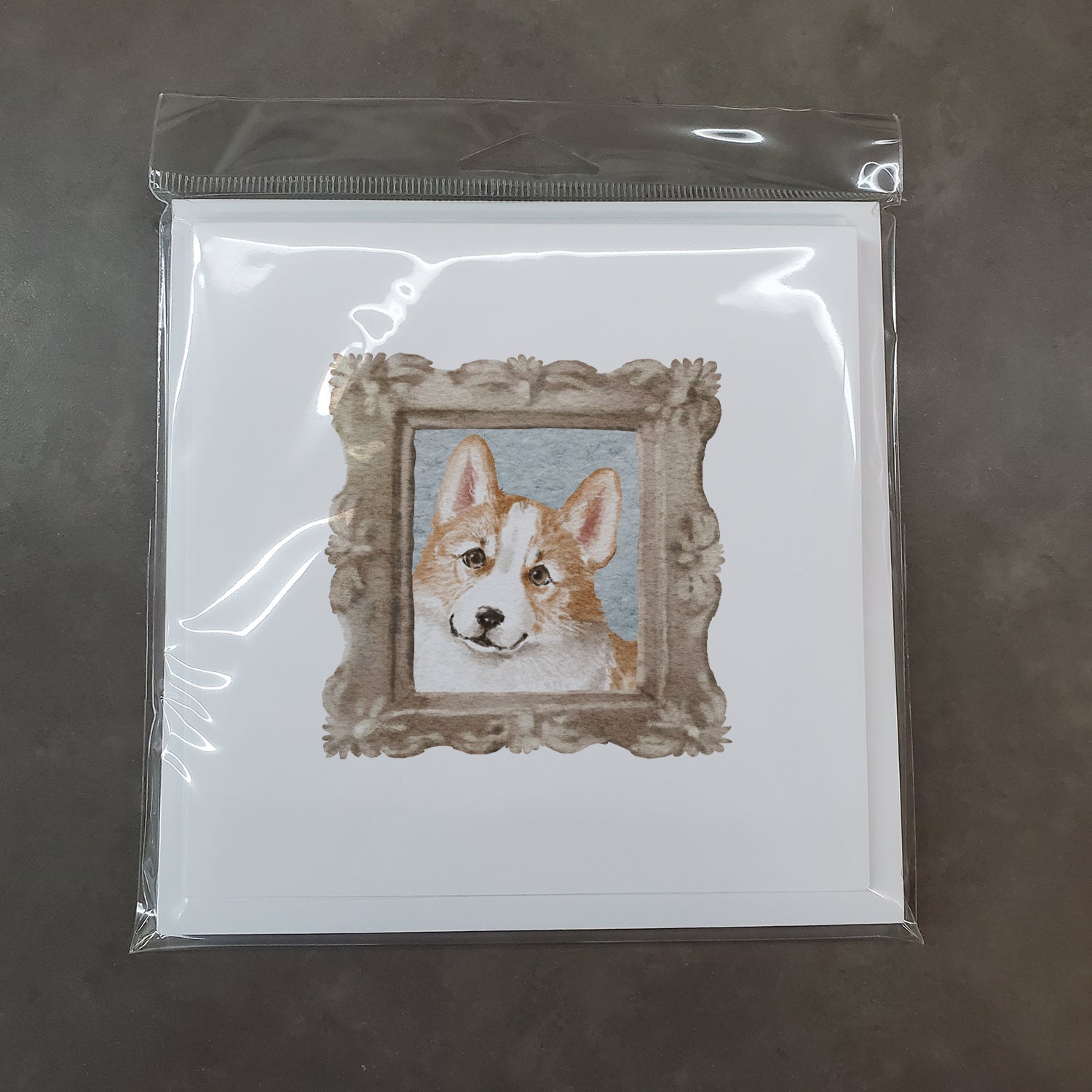 Corgi Red White Side View Pretty as a Picture Square Greeting Cards and Envelopes Pack of 8 Blank Cards with Envelopes Blank Thank You Note Greeting Cards Stationery