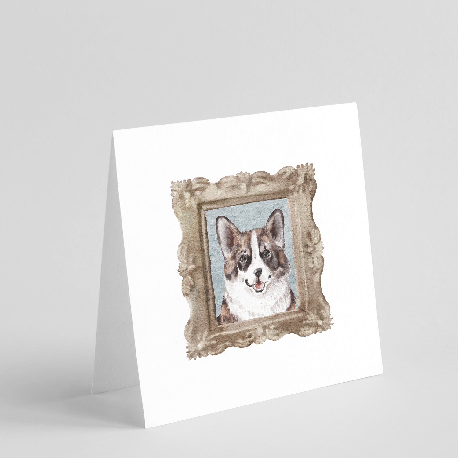 Corgi Dapple Front View Pretty as a Picture Square Greeting Cards and Envelopes Pack of 8 Blank Cards with Envelopes Blank Thank You Note Greeting Cards Stationery