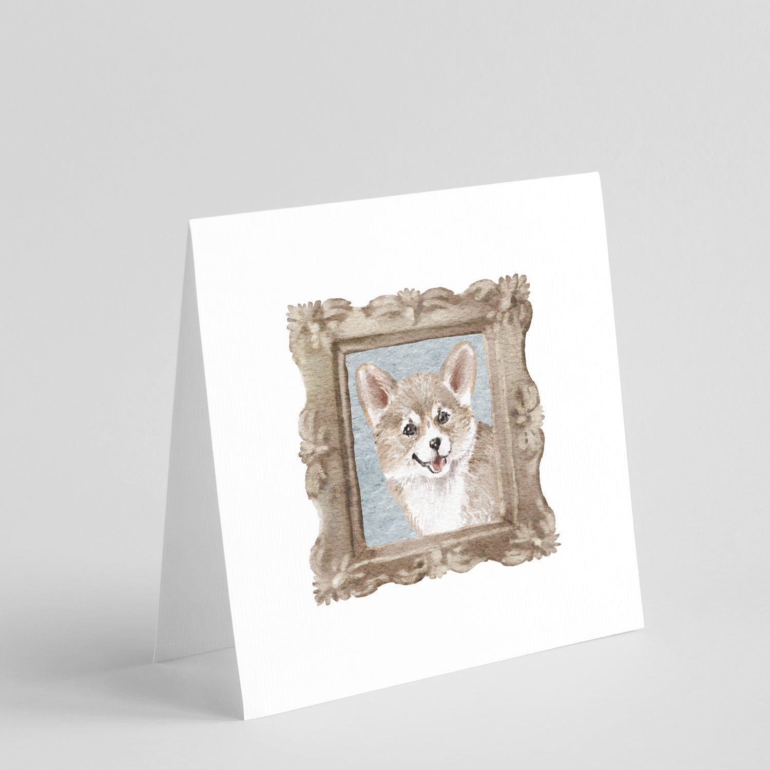 Corgi Red White Puppy 3 Pretty as a Picture Square Greeting Cards and Envelopes Pack of 8 Blank Cards with Envelopes Blank Thank You Note Greeting Cards Stationery