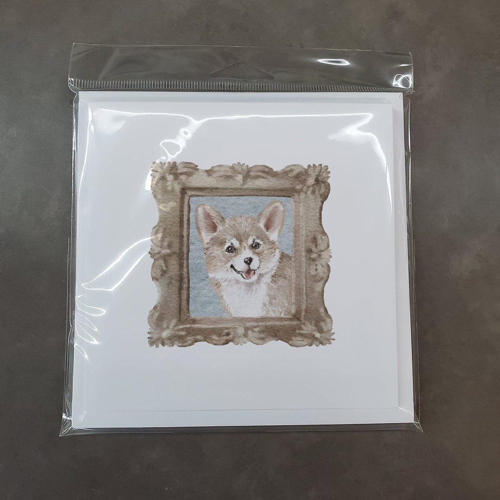 Corgi Red White Puppy 3 Pretty as a Picture Square Greeting Cards and Envelopes Pack of 8 Blank Cards with Envelopes Blank Thank You Note Greeting Cards Stationery