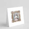 Bull Terrier Black White Front View 2 Pretty as a Picture Square Greeting Cards and Envelopes Pack of 8 Blank Cards with Envelopes Blank Thank You Note Greeting Cards Stationery