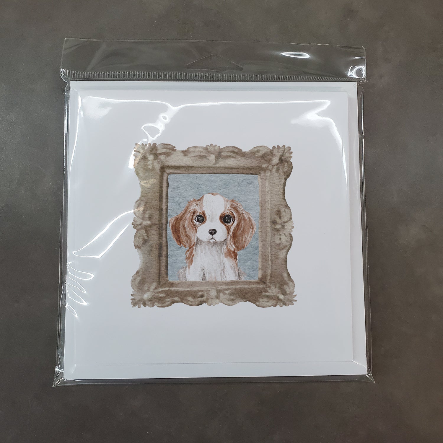Cavalier King Charles Spaniel Red White Puppy Pretty as a Picture Square Greeting Cards and Envelopes Pack of 8 Blank Cards with Envelopes Blank Thank You Note Greeting Cards Stationery