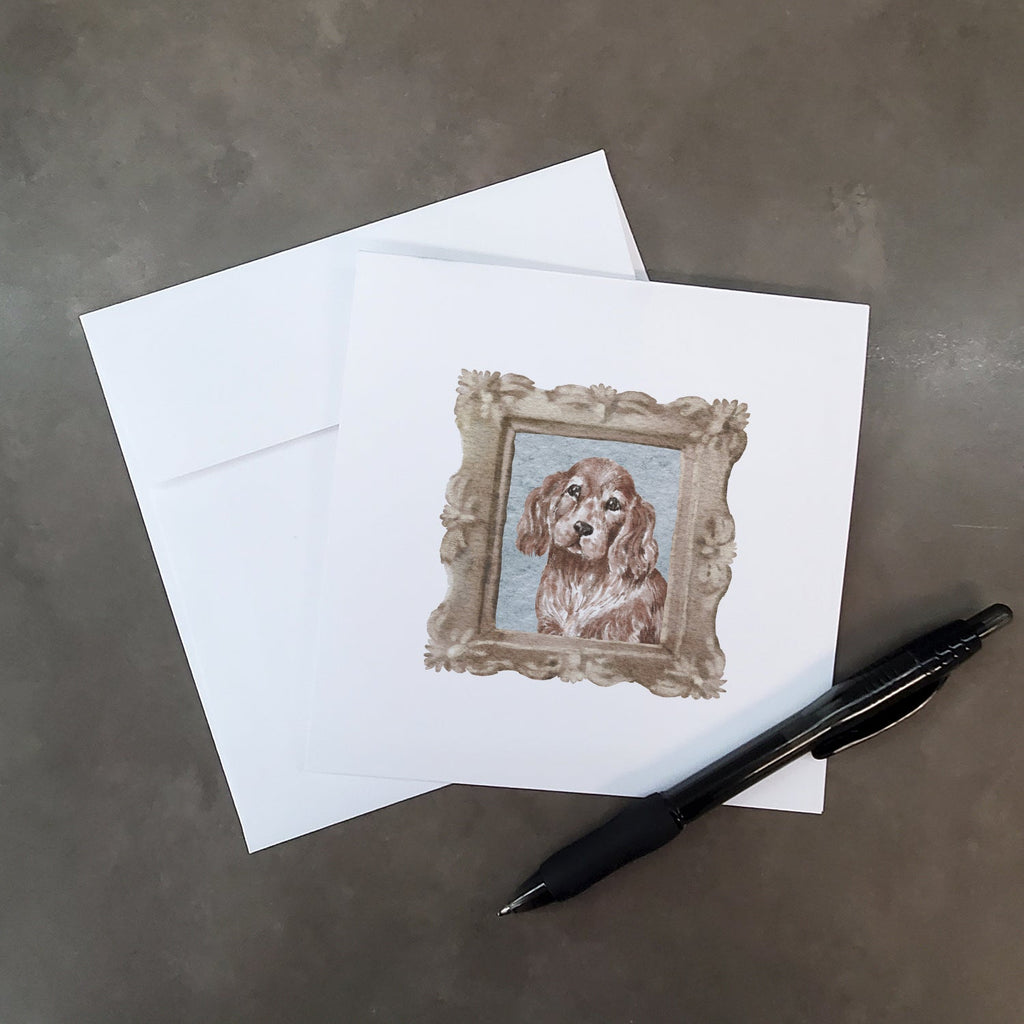 English Cocker Spaniel Red Front View Pretty as a Picture Square Greeting Cards and Envelopes Pack of 8 Blank Cards with Envelopes Blank Thank You Note Greeting Cards Stationery
