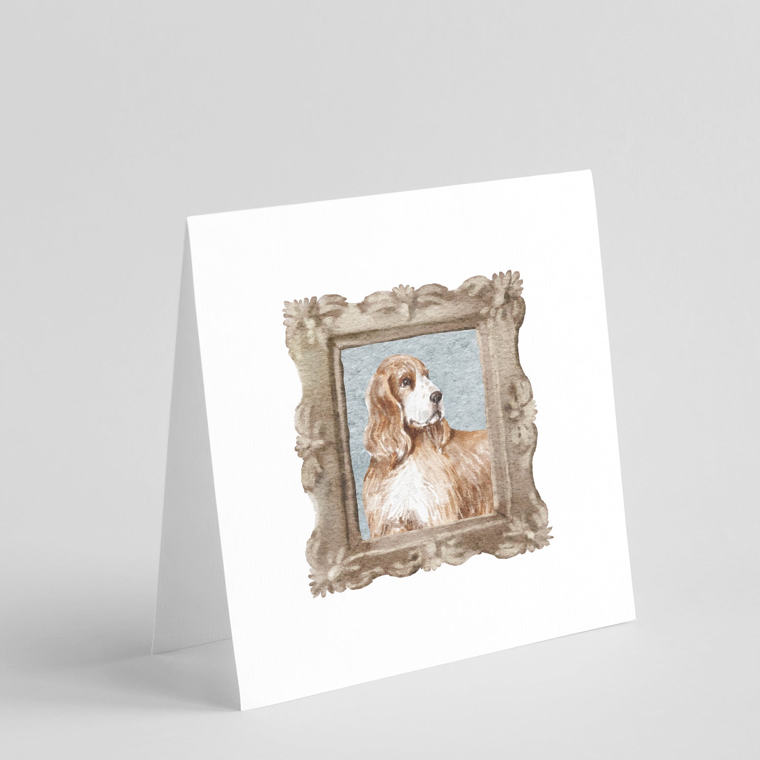 English Cocker Spaniel Golden Side View Pretty as a Picture Square Greeting Cards and Envelopes Pack of 8 Blank Cards with Envelopes Blank Thank You Note Greeting Cards Stationery