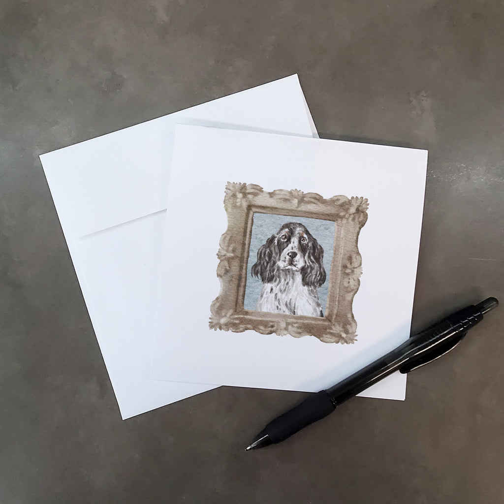 English Cocker Spaniel Speckled Front View Pretty as a Picture Square Greeting Cards and Envelopes Pack of 8 Blank Cards with Envelopes Blank Thank You Note Greeting Cards Stationery