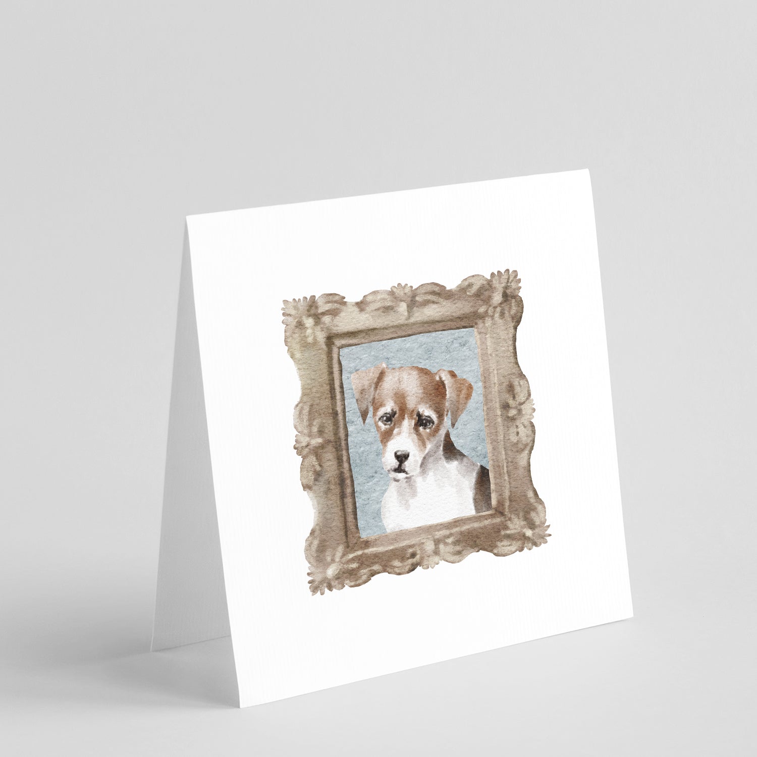 Jack Russell Terrier Tricolor Front View Pretty as a Picture Square Greeting Cards and Envelopes Pack of 8 Blank Cards with Envelopes Blank Thank You Note Greeting Cards Stationery